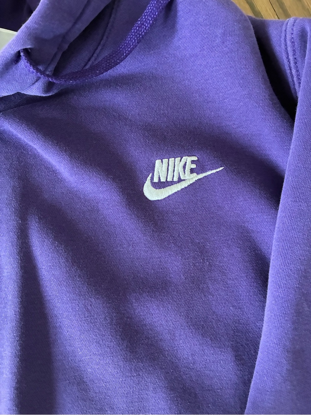 Nike Kids Purple Pullover Hoodie with White Swoosh